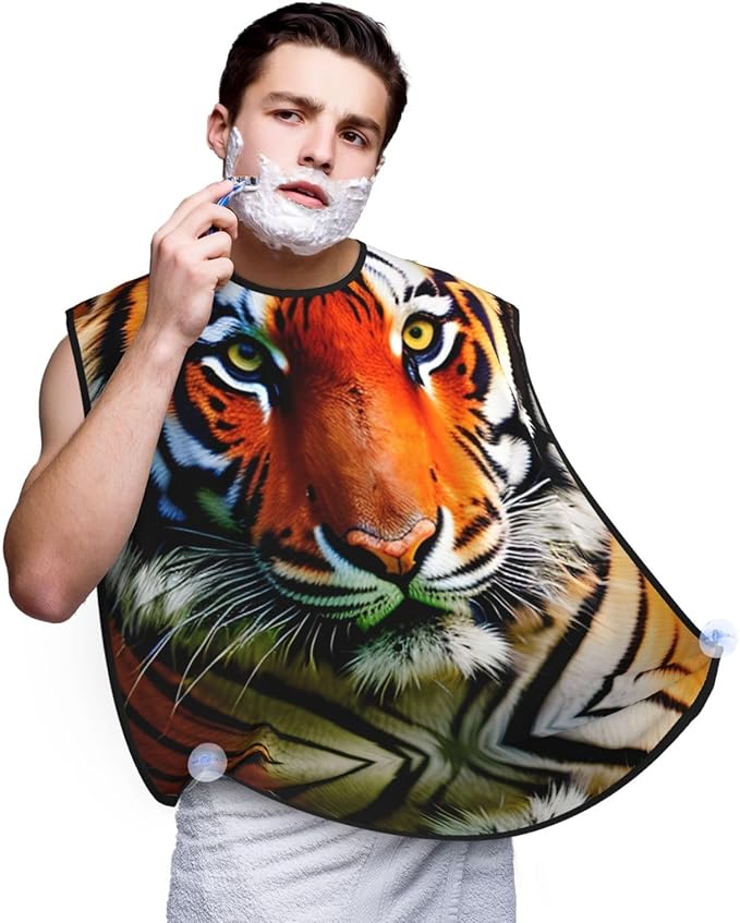 Ice Hockey Print Print Beard Bib Shaving Apron, Beard Hair Trimming Cape Gift For Dad