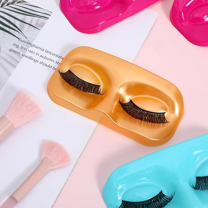 12pcs Assorted Color Lash Trays for False Eyelash Storage, Thickened Pvc Eyelash Holders, 4.52 X 2.16 X 0.62 Inch Organizer for Lash Techs and Beginners