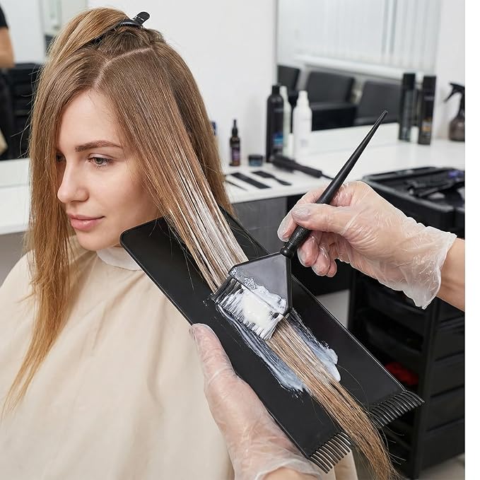 2Pcs Balayage Board & Dye Brush Kit, Balayage Highlighting Board and Black Hair Dye Comb, Professional Hair Highlighting Kit for Women Men All Types Hairstylist Accessories