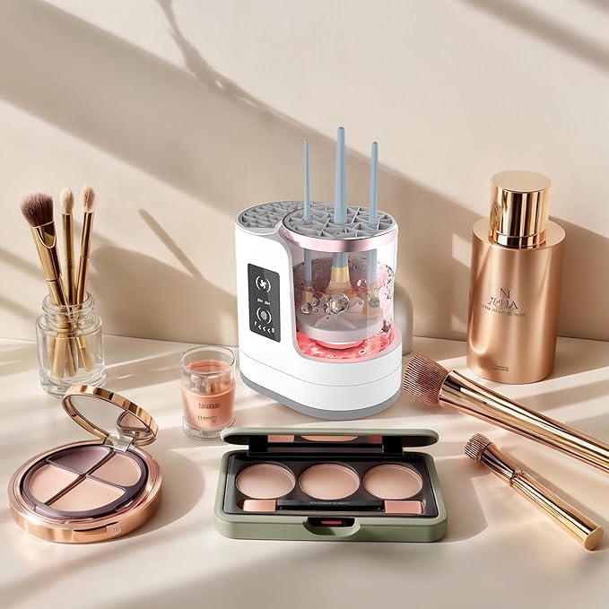 3 IN 1 Electric Makeup Brush Cleaner Machine With Timer Makeup Brush Dryer，Portable USB Automatic Cosmetic Brushes Cleaner Tool for All Size Beauty Makeup Brush Set,Contour,Blush Brush,Eyeshadow