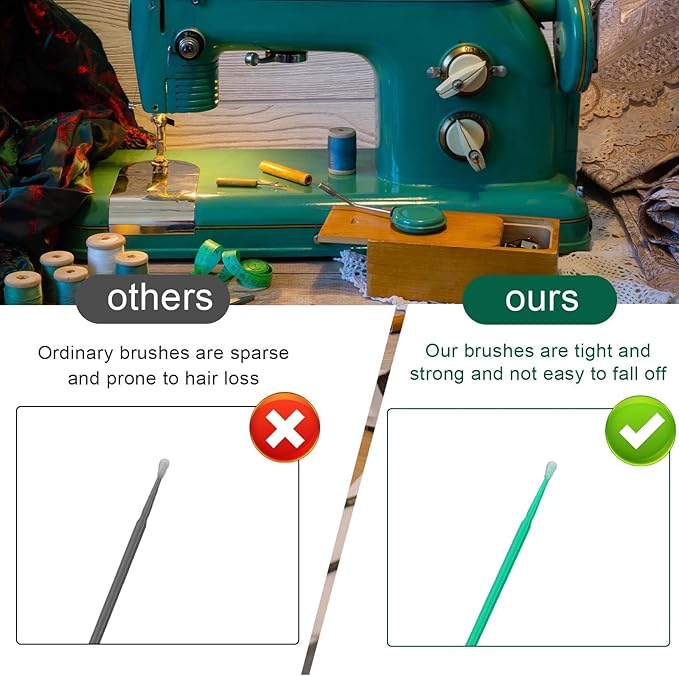 200 Pcs Sewing Machine Cleaning Brushes Tool Kit, Disposable Bendable Pointed Tips Clean Sticks Multi-Purpose Long-Handled Cleaning Swabs for Makeup Cleaning Charging Port Sewing Machine Paint