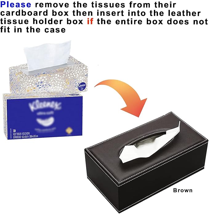 KINGFOM Rectangular Tissue Box Cover, Imitation Suede PU Leather Tissue Box Holder, Facial Napkin Paper Dispenser for Home Office Car Automotive Decoration with Magnetic Bottom(Soft Black)