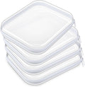 Hoolerry 4 Pcs Hard Clear Zipper Case Makeup Bags Plastic Zipper Pouch Transparent Storage Box Containers for Cosmetics, Snacks, Building Blocks, Puzzles(Clear,9.8 x 7.9 x 2 in,White)