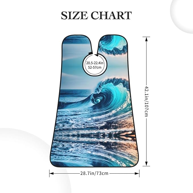 Ocean Sea Wave Print Beard Bib Apron For Men, Beard Hair Catcher For Men Shaving Trimming,Beard Cape Cloth