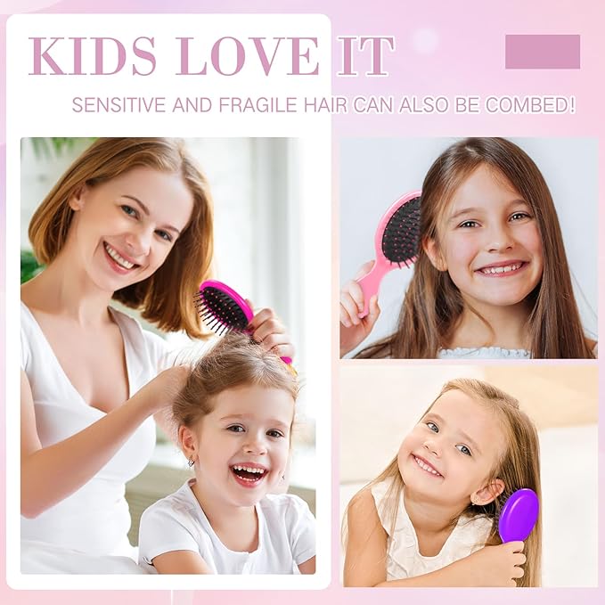100 Mini Soft Bristle Travel Detangling Brush for All Hair Types - Glides Through Women's Tangles and Knots with Ease (Multicolor)