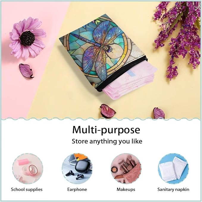 Artsy Sanitary Napkin Storage Bag Portable Period Organizer Pouch for Women Convenient Period Storage Case for Daily Use