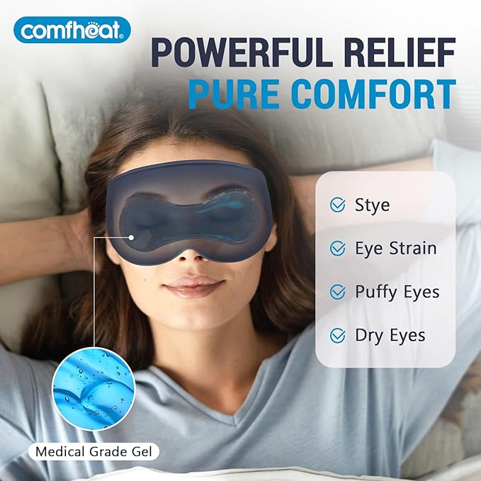 3D Cooling Sleep Mask Blackout Gel Eye Mask for Cold Hot Compress, Cooling Weighted Eye Mask for Sleeping, Zero Eye Pressure, Ice Cold Pack, Cold Compress for Puffy Eyes