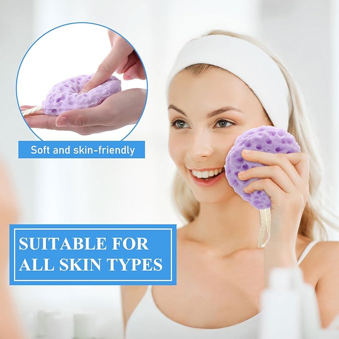 6 Pcs Bath Sponge Deep Cleansing Body Loofah Gentle and Deep Exfoliating Body Scrubber Bath Accessories Men Women Baby Sponge for Bathing Shower (Stylish Color)