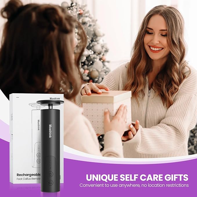 Electric Foot Callus Remover, 2 in 1 | 6 Speed Adjustable Foot File Nail Grinder with Sandpaper Disks, Professional Sander Pedicure Tool for Feet Dead Skin, Self Care Gifts for Women Mom Lover Friends
