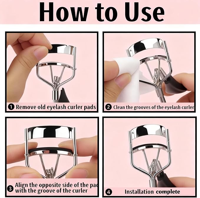 100 Pack Compatible with Shu Uemura Curler Refills,Silicone Eye Lash Curlers Refill Pads Compatible with Shu Uemura Eyelash Curler,Black.