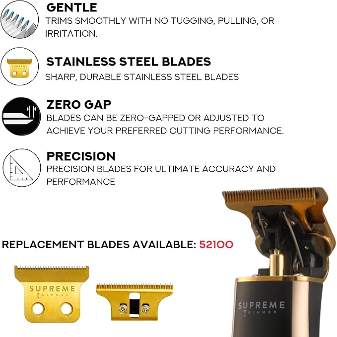 Supreme Trimmer 2-in-1 Pro Clipper Lite & T-Shaper Combo | Professional ST5210 Beard Trimmer STC5000 Hair Clipper Barber Kit | Gold