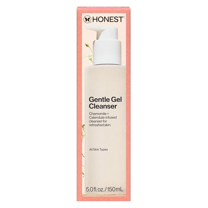 Honest Beauty Gentle Gel Daily Face Cleanser, Calms, Refreshes, Hydrates, Vegan Safe for Sensitive Skin, 5 fl oz