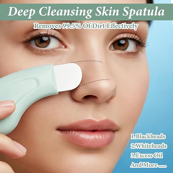 Sibba 3Pcs Blackhead Removal Tool, Blackhead Scraper Tool with Silicone Face Scrubber Black Head Spatula, Deep Nose Cleansing Pore Extractor Skin Care Tools for Men and Women