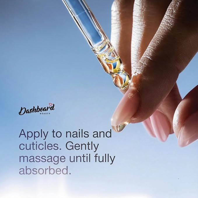Dashboard Beauty Cuticle Nail Oil - Advanced Nail Moisturizer & Premium Nail Strengthener with Jojoba, Vitamin E - Repairs Damaged Nails, Nourishes, Enhances Growth - Salon-Grade, Deep Hydration, 1 oz