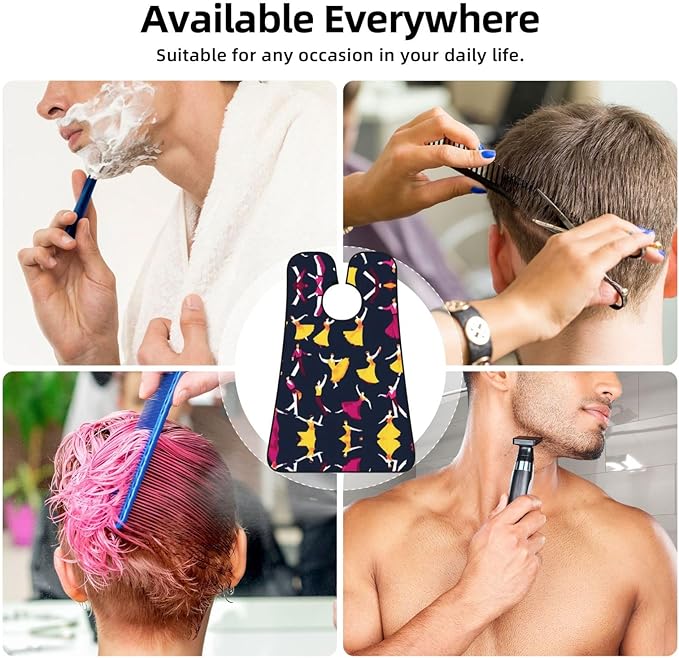 Beautiful Peacock Print Beard Bib Shaving Apron, Beard Hair Trimming Cape Gift For Dad