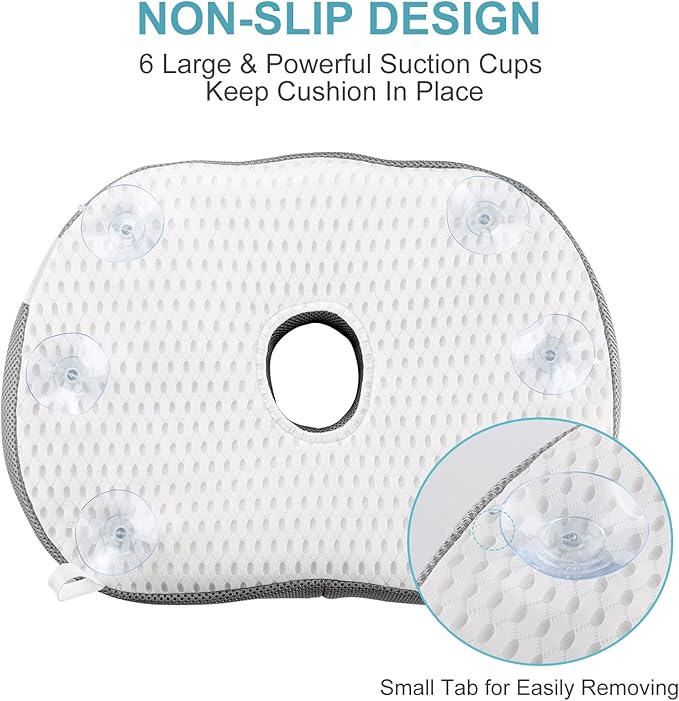 Idle Hippo Hot Tub Booster Seat, Weighted Hot Tub Pillow with Powerful Non-Slip Suction Cups, 4D Air Mesh Ergonomic, Booster Cushion, Quick Dry Spa Pillow for Indoor Outdoor Hot Tub