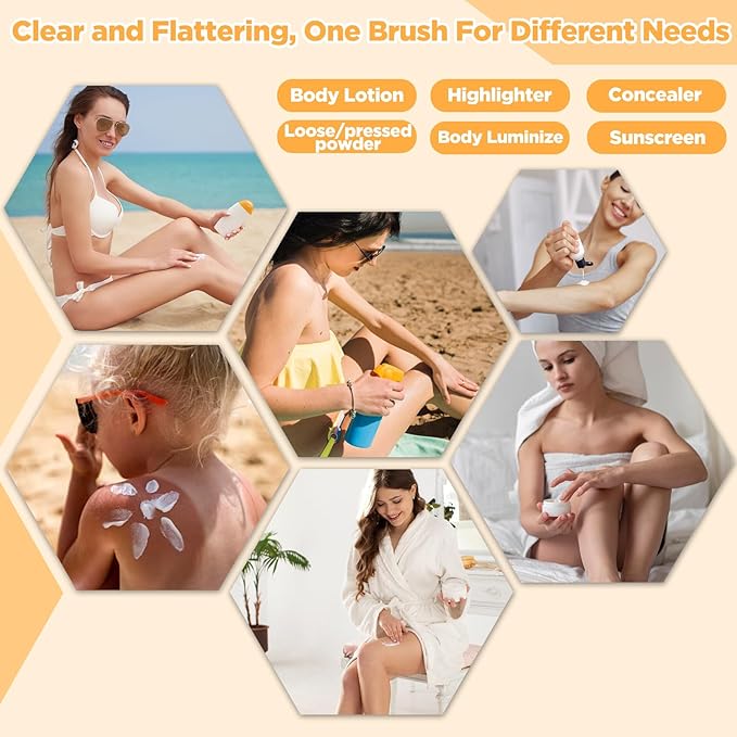 Self Tanner Brush Body Makeup Brush for Flawless Leg Makeup, Kabuki Foundation Makeup Brush for Face Body, Full Coverage Tanning Blend Applicator for Self Tanner, Bronzer Lotion Tan Mousse Vegan case