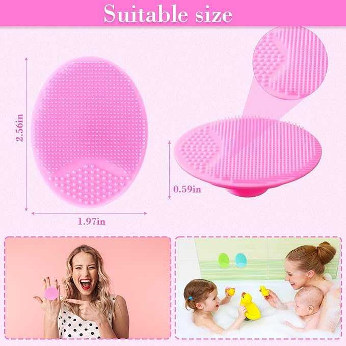 20 Pack Face Scrubber Soft Silicone Facial Cleansing Brush Face Wash Brush for Deep Cleaning Face Scrub Brush for Massage Face Exfoliator Blackhead Removing Face Cleansing Pads Silicon Face Cleaner
