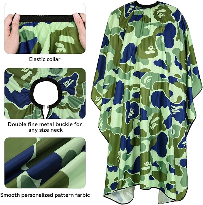 Professional Hair Cutting Cape Waterproof Barber Cape for Men Polyester Hair Styling Cape with Elastic Neckline
