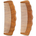 2 Pack Wooden Comb, Beard Comb for Men, Hair Combs for Women - Green Sandalwood