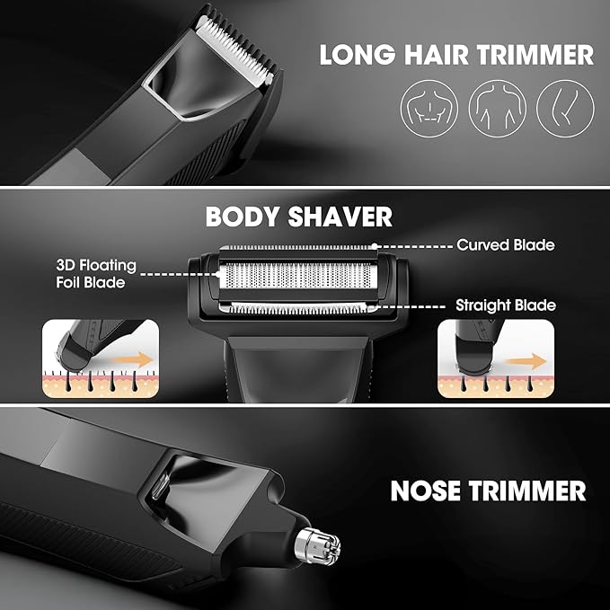 Manscape Body and Ball Trimmer for Men, Bald Head & Body Shaver, Mens Grooming Kits Pubic Groin Hair Trimmer, Body Groomer Electric Razors for Smooth Shaving, IPX7 Waterproof