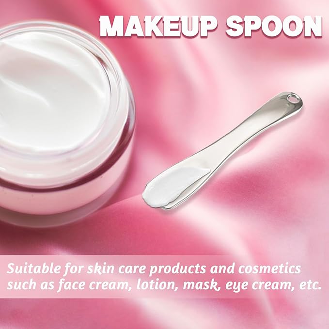Metal Makeup Spatula Tool - Spatula for Skincare, Cosmetic Scoop for Creams, Lotions, Masks - Makeup Spatula in Rose Gold, Silver and Gold Colors