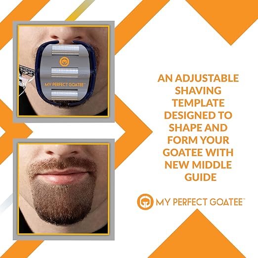 Goatee Shaper Template - Beard Shaping Tool & Guide for Men - Adjustable Goatee Trimming Stencil for Perfect Symmetrical Goatee Every Time | My Perfect Goatee