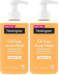 Neutrogena Oil-Free Acne Face Wash, Fragrance Free, Sensitive Skin Facial Cleanser with 2% Salicylic Acid Acne Treatment for Face, 9.1 Fl Oz,(Pack of 2)