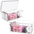 2Pcs Lash Cart Organizer For Lash Techs,Acrylic Lashes Extension Organizers and Storage for Do Your Own Lash and Brows at Home,Clear Container for False Eyelash Supplies, Separated Lash Organizer Box