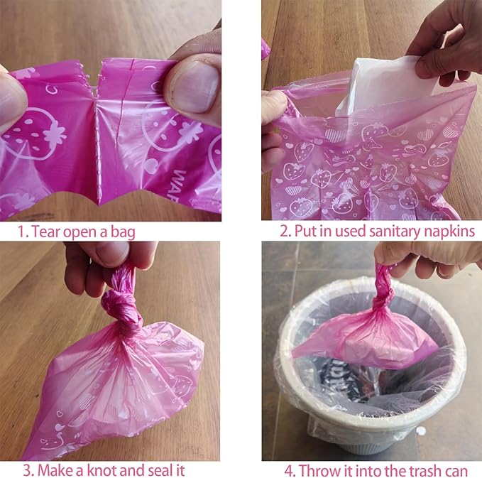 300Pcs Sanitary Napkin Disposal Bags, Feminine Hygiene Disposal Bags, Disposal for Tampons, Liners, and Pads