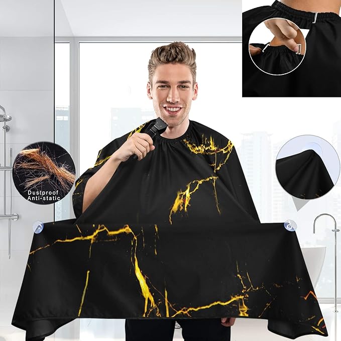 visesunny Professional Barber Cape Polyester Hair Cutting Salon Cape Apron Anti-Static Beard Bib Grooming Apron