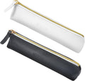 2pcs Small Leather Pouch Mini Cosmetic Bag with Zipper - Portable Cosmetic Organizer for Women & Girls - Black and White