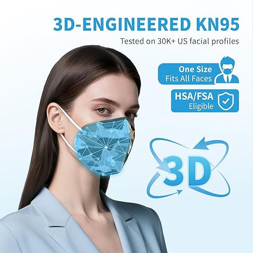 akgk KN95 Face Mask 50 PCS, Breathable Protection Masks, 5-Ply KN95 Camo Masks, Cup Dust Safety Masks