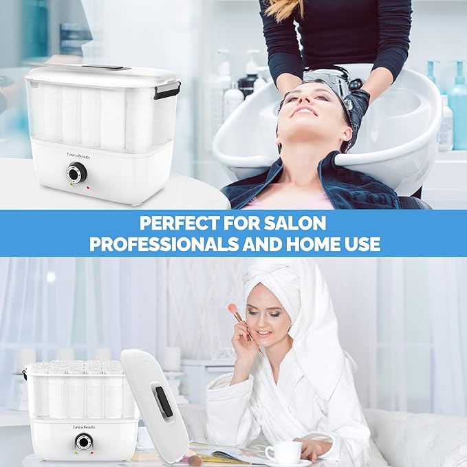 EASYINBEAUTY Hot Towel Warmers for Spa, Holds 16 Small Towels, 5L Portable Towel Steamer with Quickly Heating in 1-5 Mins, Auto Off Timer Foldable Towel Warmer for Facials, Barber, Manicures, Massage