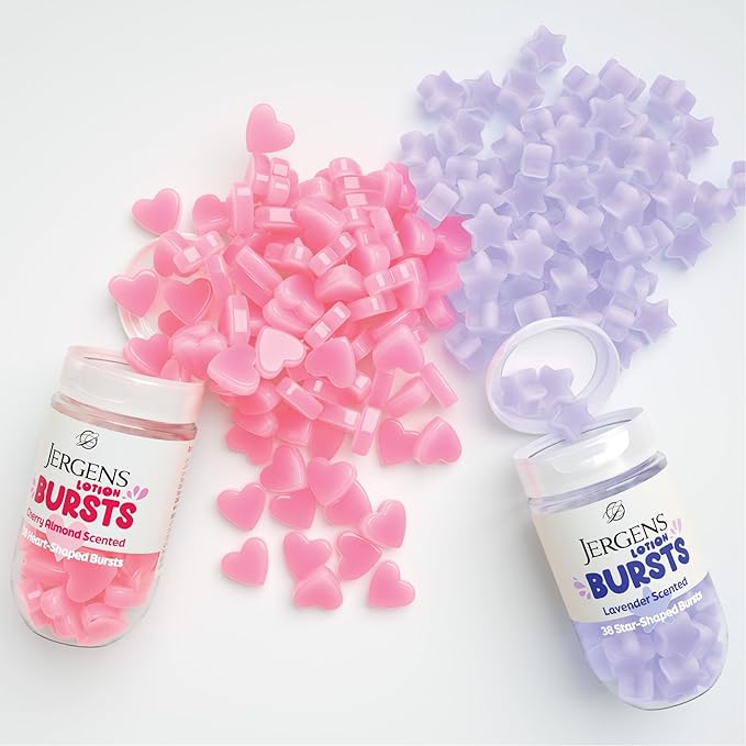 Jergens Lavender Lotion Bursts, Squishy Star-Shaped Moisturizer Bursts, 38 Ct