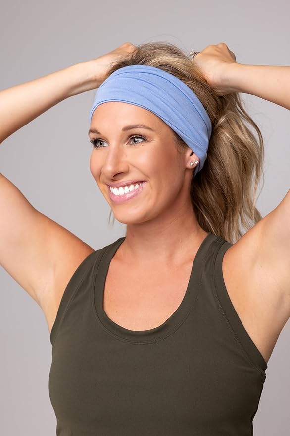 Maven Thread 4" Wide Workout Headbands for Women (2 Pack) – Non-Slip Sweatbands for Gym, Running & Yoga