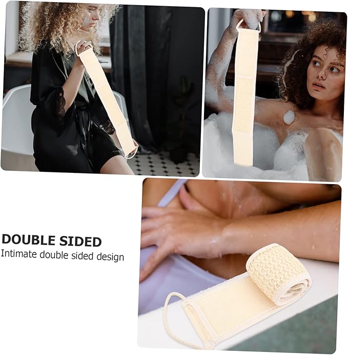 2Pcs Exfoliating Bath Scrubber Shower Back Strap Spa Skin Cleaning Brush for Men Women for Reaching Hard to Access Areas for Smooth Skin