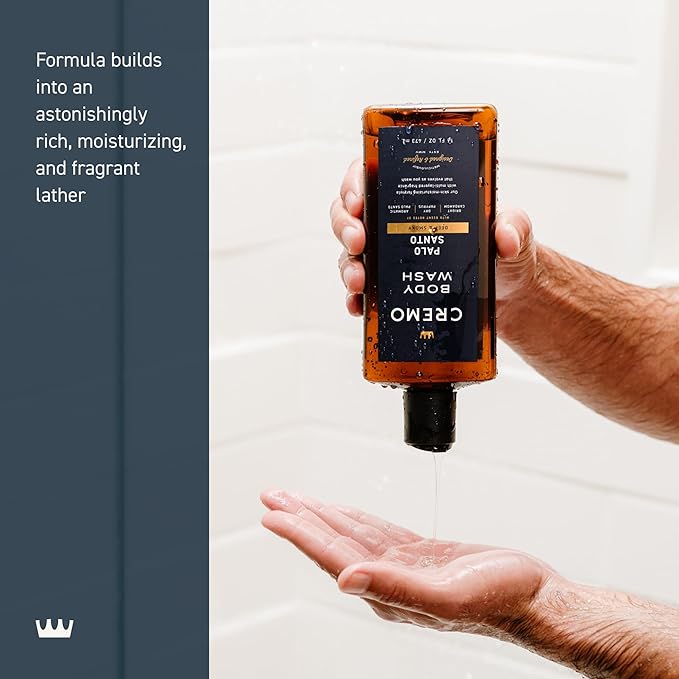 Cremo Body Wash for Men, Rich-Lathering Palo Santo, 16 Fl Oz