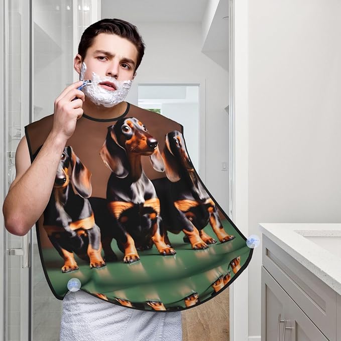 Tropical Fruit Pineapple Print Beard Bib Shaving Apron, Beard Hair Trimming Cape Gift For Dad