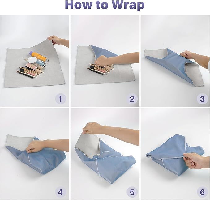 Walking Way Self-Adhesive Magic Cloth Makeup Bag, Magic Pocket Lazy Makeup Bag, Foldable Cosmetic Pouch, Portable Lens Protective Wrap, Stylish Travel Organizer for Beauty, Travel, Gifts & Daily