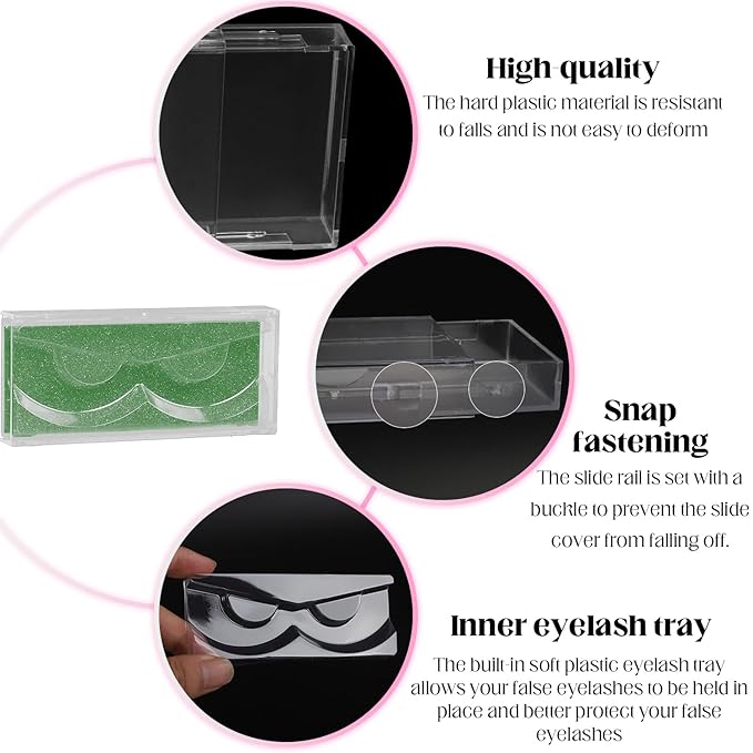 30 Pack Empty Lash Boxes, False Eyelash Packaging Customizable Lash Cases Bulk Eyelash Storage,Lash Box Packaging Eyelash Storage Containers,Premium Lash Display False Eyelash Protection (Green)