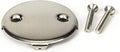 PF WaterWorks PF0965-BNUniversal Bath Tub/Bathtub Drain Double/Two (2) Hole Overflow Face Plate with Matching ScrewBrushed Nickel