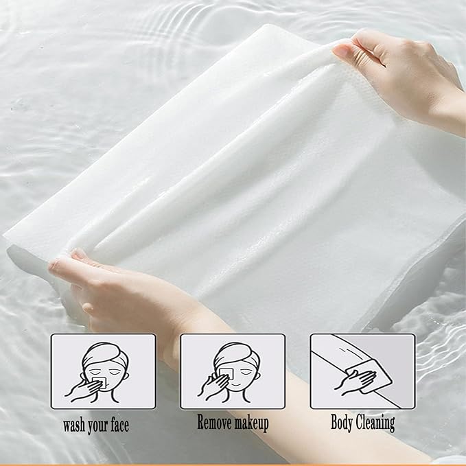 Compressed Towel Tablet Portable Face Towel Washcloth Reusable 56 Pack Wet and Dry Disposable Towel, Baby Towel or Dog Towel Camping Wipes for Travel Hiking Home Beauty (Bag-56)