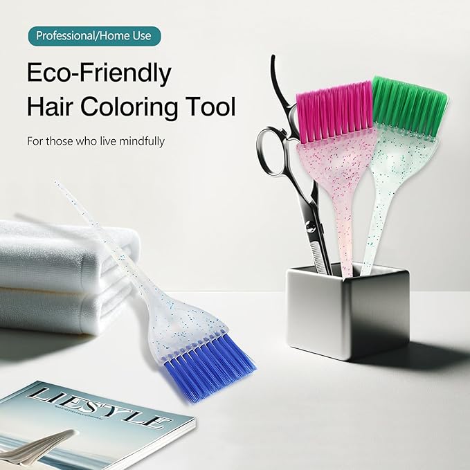 3-Piece Hairdressing Suite: Precision Applicator Brushes for Hair Dye & Styling - Salon-Quality Tools for Home and Professional Use