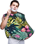 Tropical Summer Hawaiian Flower Palm Leaves Print Beard Bib Apron For Men, Beard Hair Catcher For Men Shaving Trimming,Beard Cape Cloth