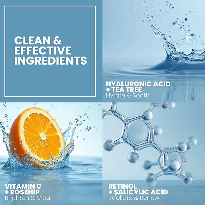 Eva Naturals Vitamin C Serum for Face – Anti Aging Dark Spot Remover with Retinol, Hyaluronic Acid, Niacinamide & Salicylic Acid – Face Serum for Women for Clear, Smooth, Radiant Skin