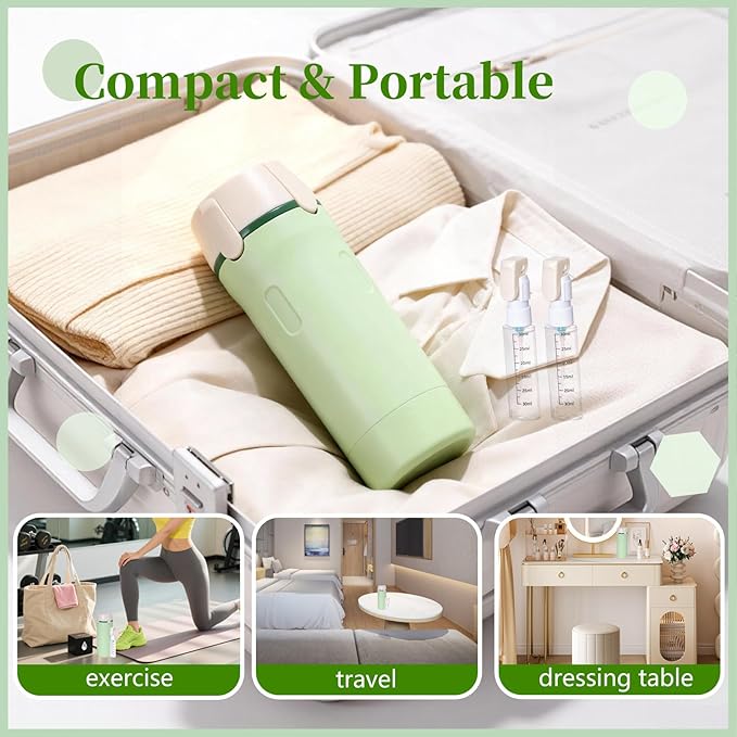4 in 1 Travel Dispenser, 4 Pack 30ML Travel Bottles for Toiletries, Leak Proof Travel Size Containers, Portable for Shampoo Lotion Conditioner Cream, Green
