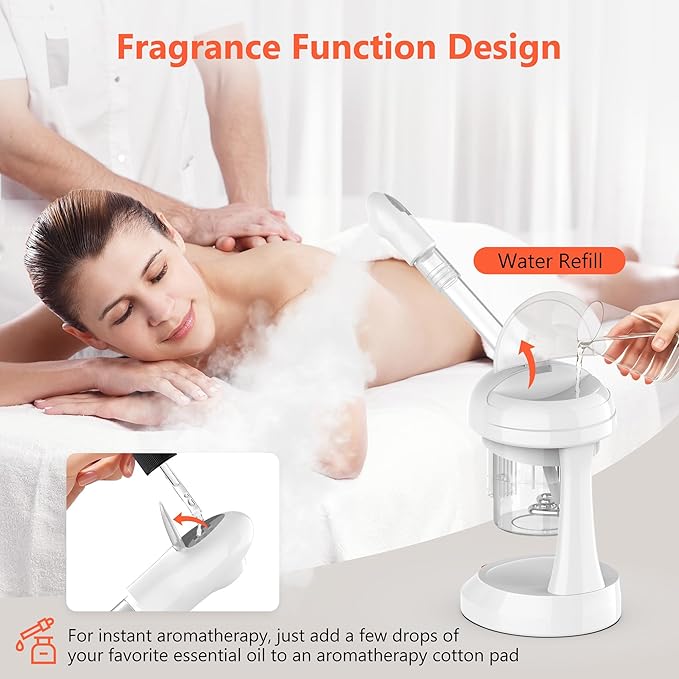 Facial Steamer - TASALON Ozone Face Steamer for Facial Deep Cleaning, Portable Facial Steamer with Removable Water Tank, Nano Ionic Face Steamer for Home Salon Spa or Personal Care
