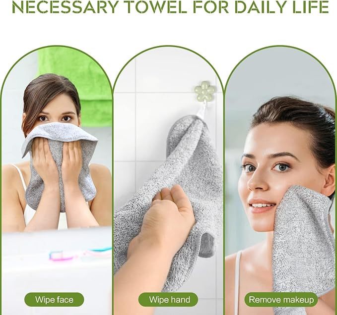 SINLAND Microfiber Face Cloths Highly Absorbent Washcloths Soft Feel Fingertip Towels Multi-Purpose Wash Cloths for Bathroom, Gym, Hotel, Spa and Kitchen, 12Inch x 12Inch