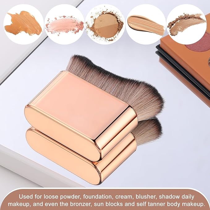 KINGMAS Self Tanner Brush - Kabuki Body Makeup Brush, Soft Vegan Tanning Brush for Foundation, Bronzer, Self Tan Back Applicator Body Face Blending Brush